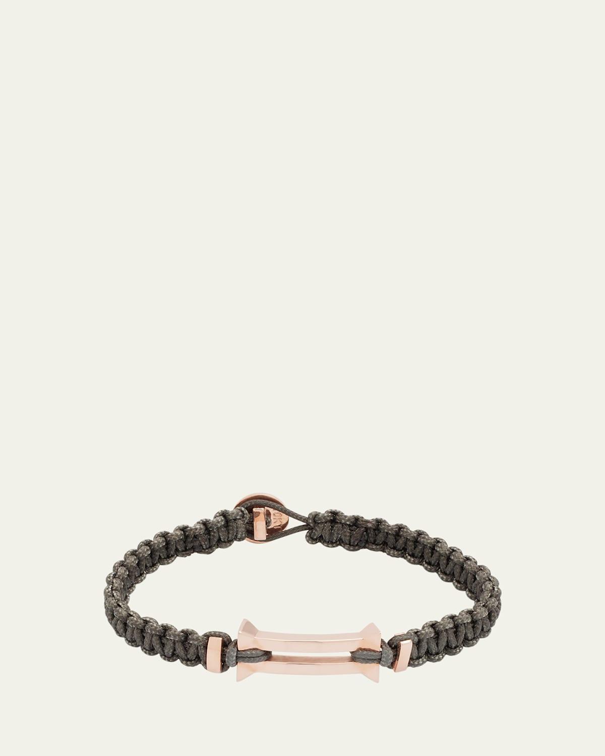 Mens 10K Gold Kenzo Woven Cord Bracelet Product Image