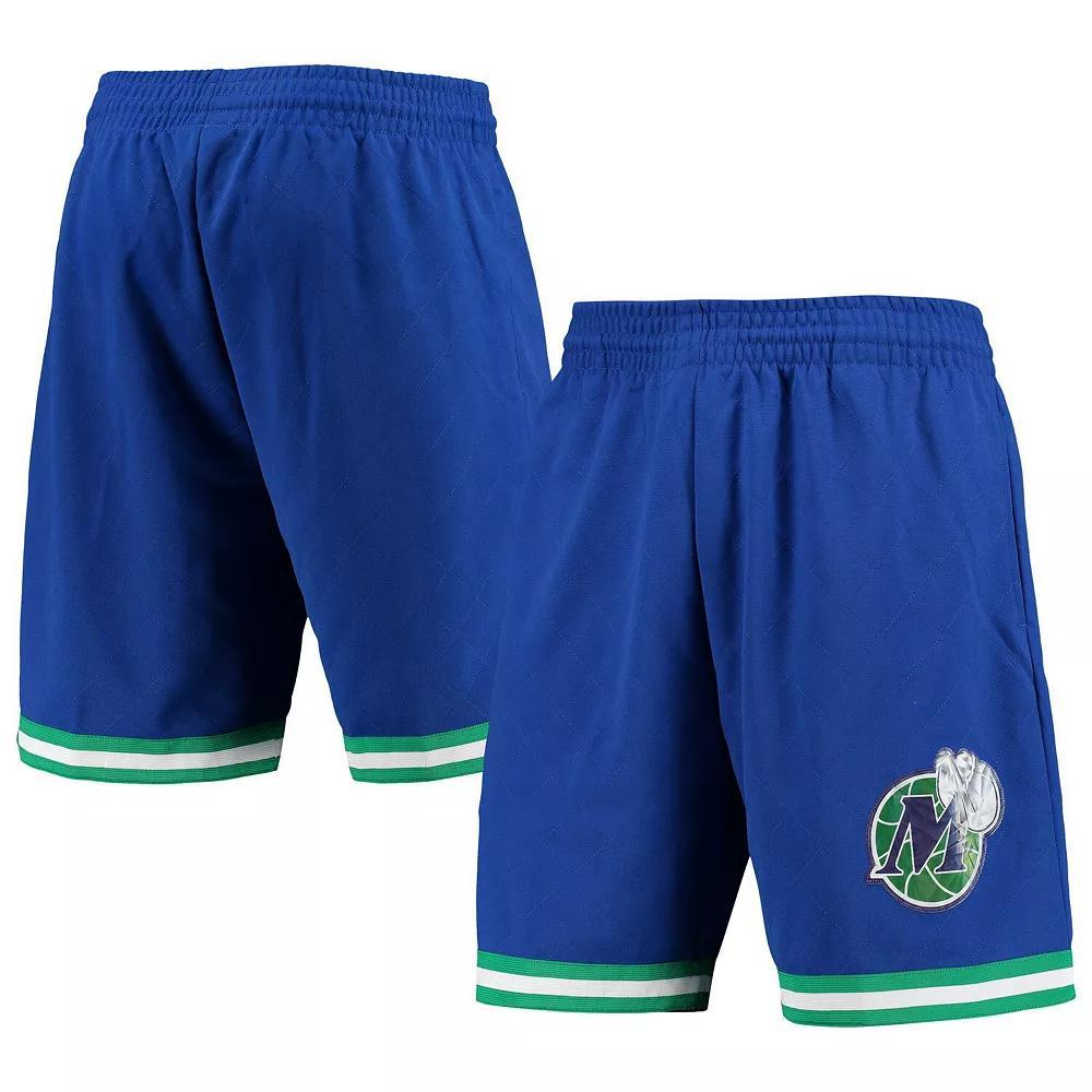 Men's Mitchell & Ness Blue Dallas Mavericks 1998 Hardwood Classics 75th Anniversary Swingman Shorts, Size: Large Product Image