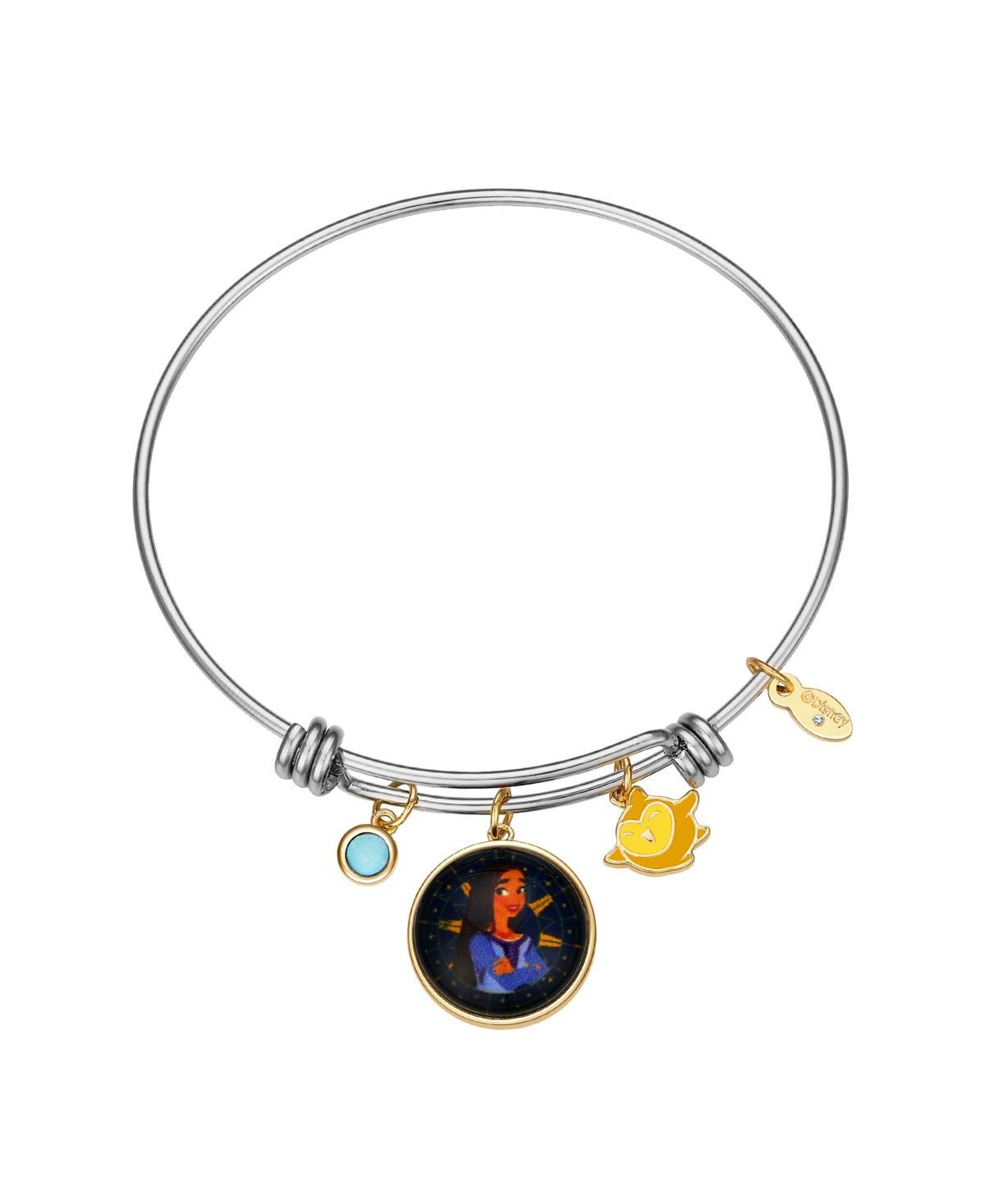 Disneys Wish Stainless Steel Two Tone Charm Bracelet, Womens, Two Tone Clear Product Image