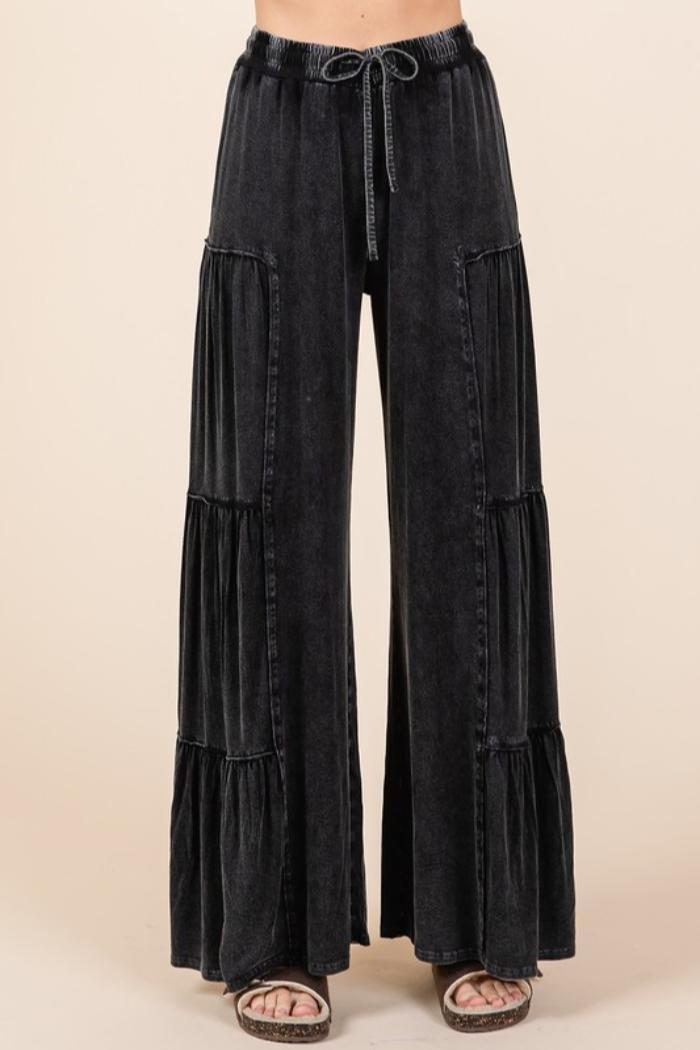 Tiered Wide Leg Pants Product Image