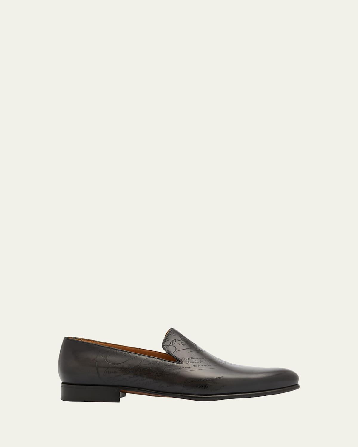 Mens Cursive Galet Scritto Leather Loafers Product Image