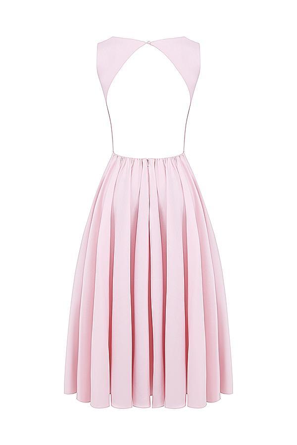 Cindy  ballerina pink twill midi sundress Product Image