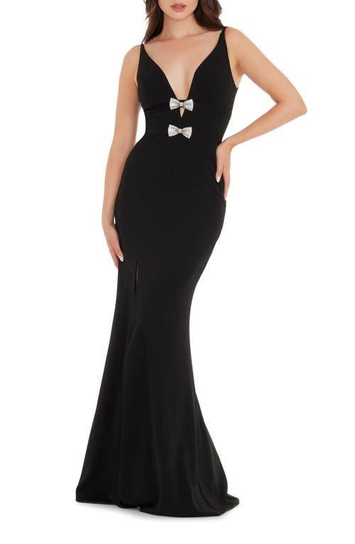 Womens Viola Bow-Detailed Crepe Mermaid Gown Product Image