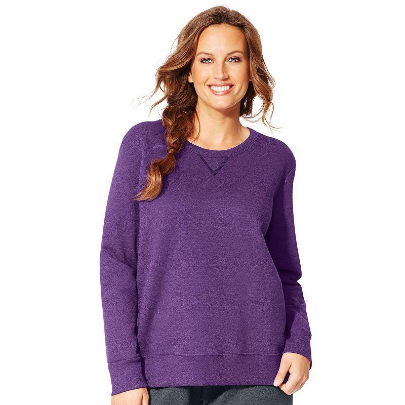 Hanes Just My Size EcoSmart Womens Fleece Sweatshirt, V-Notch (Plus ) Navy Heather 5X Product Image