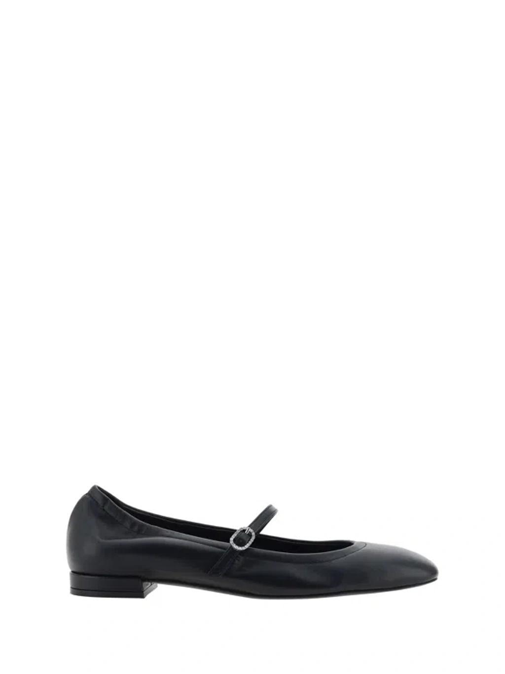 Claris Leather Ballerina Shoes In Black Product Image