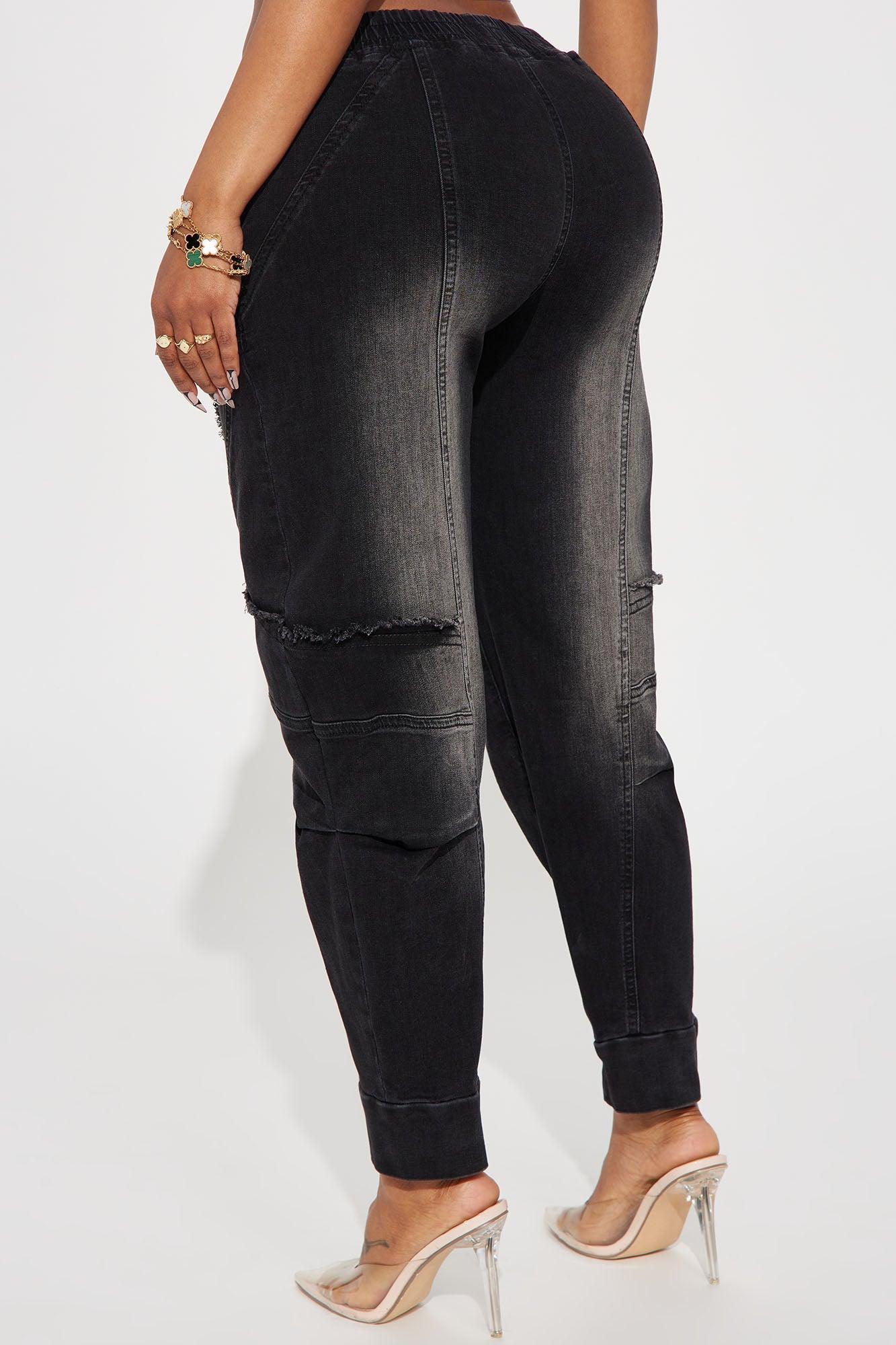 You Know Better Jogger Jeans - Black Wash Product Image