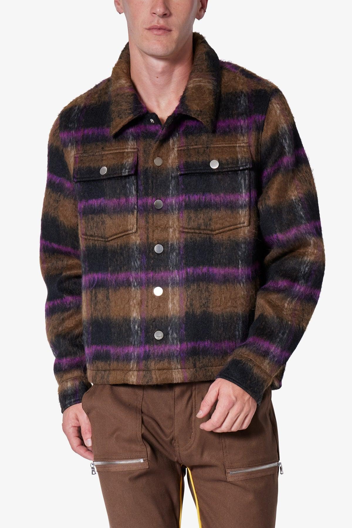 Brushed Flannel Jacket - Brown Product Image