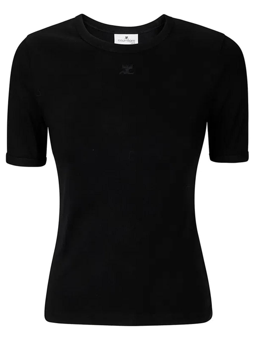 COURRÈGES Signature Contrast T-shirt In Black Product Image