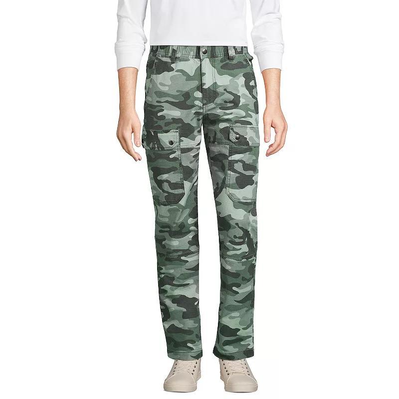Men's Lands' End Ripstop Utility Cargo Pants, Size: Large 30, Dark Eucalyptus Green Product Image
