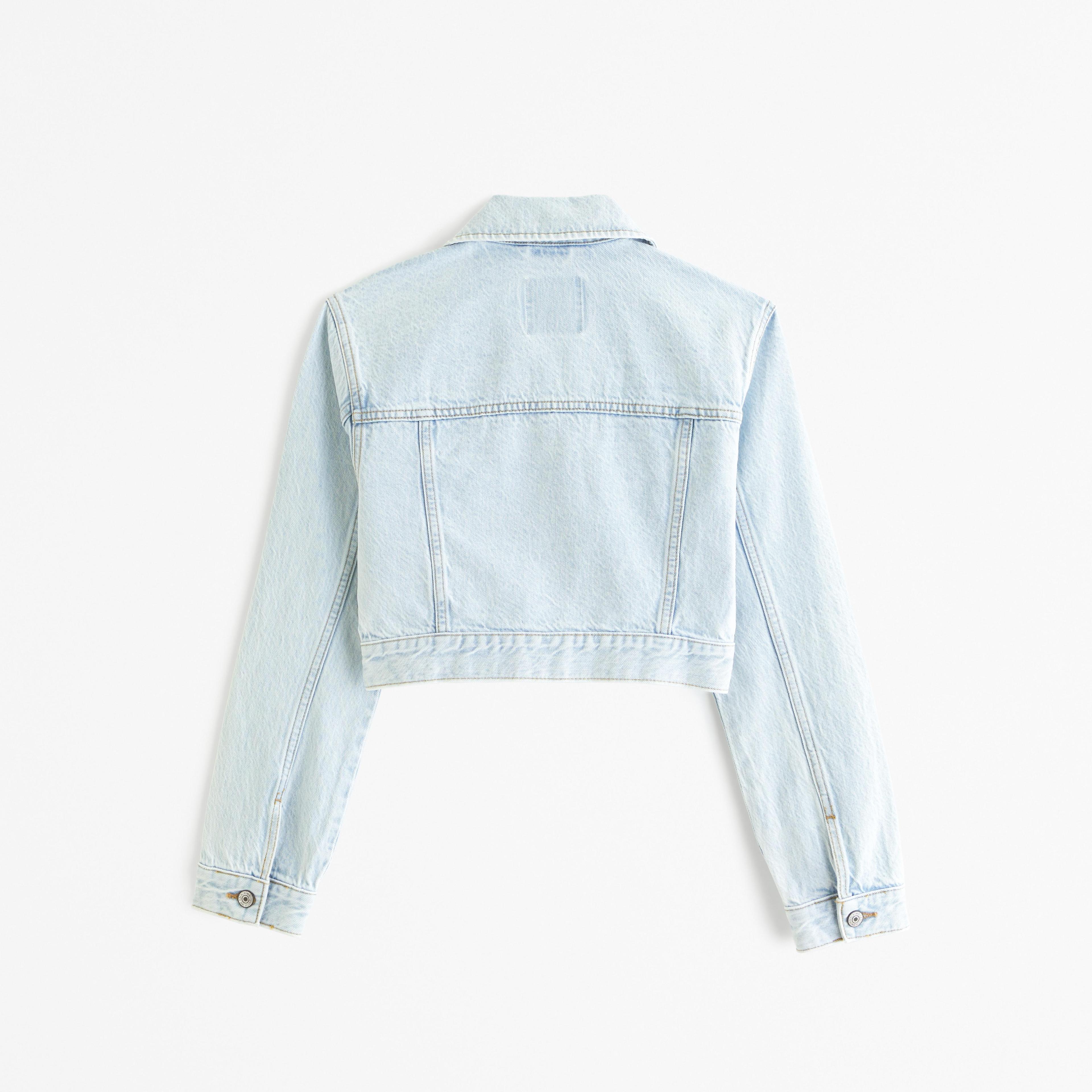 Cropped Denim Trucker Jacket Product Image