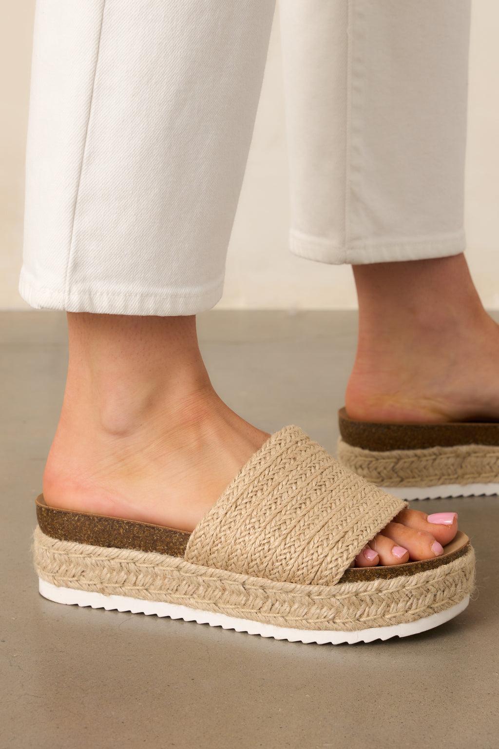 Coastal Serenity Natural Espadrille Platform Sandals Product Image