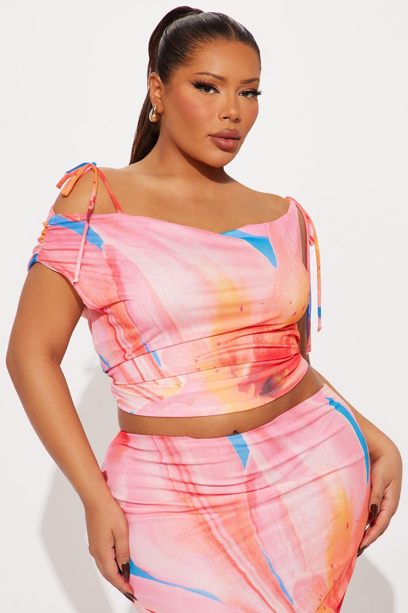 Summer Sensation Mesh Maxi Skirt Set - Blue Product Image