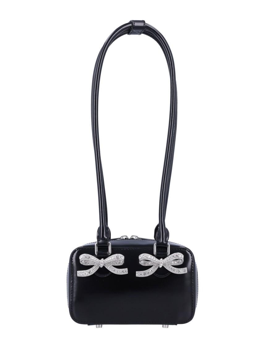 SELF-PORTRAIT Mini Leather Shoulder Handbag In Black Product Image