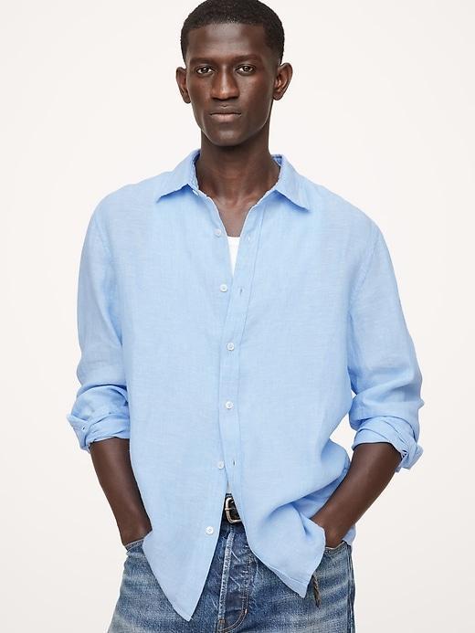 Standard-Fit Linen Shirt Product Image