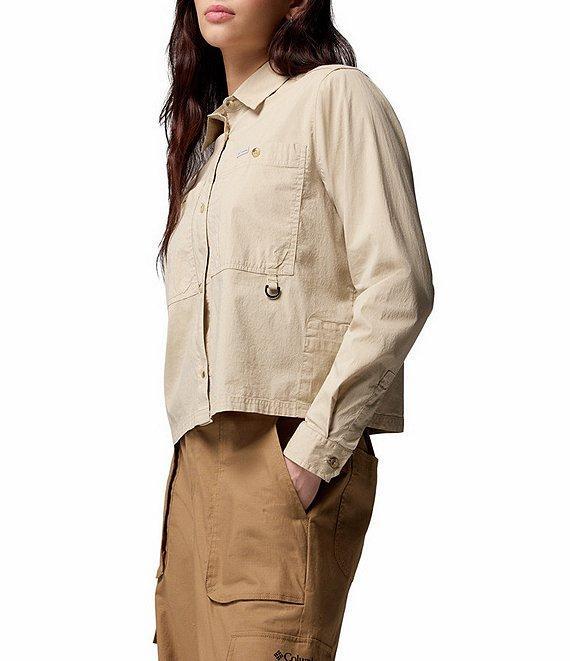 Columbia Brea Falls Woven Point Collar Long Sleeves Button Front Top Product Image