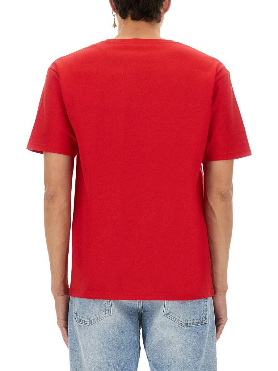 VALENTINO Graphic Print House Cat Crew Neck T-shirt In Red Product Image
