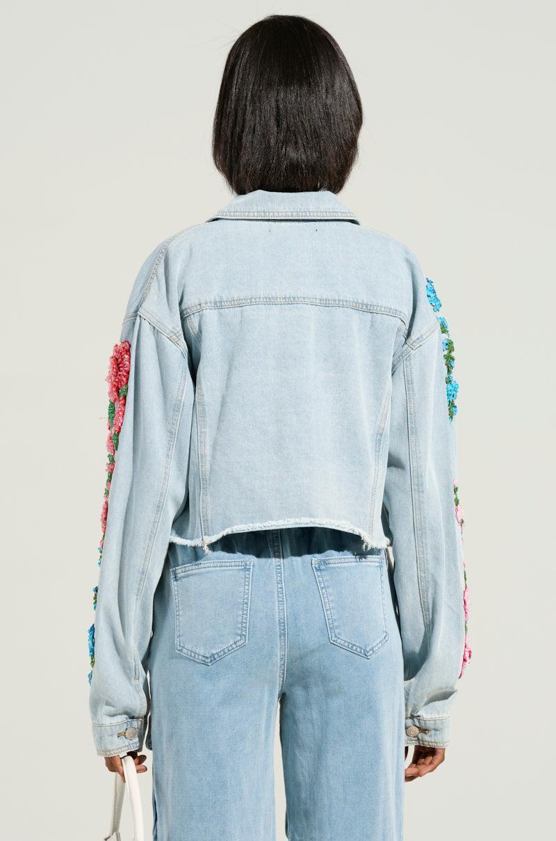 GARDEN OF EDEN EMBELLISHED DENIM JACKET Product Image