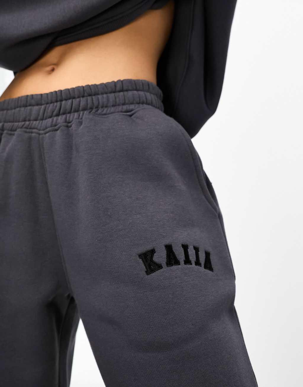 Kaiia wide leg sweatpants in dark gray - part of a set Product Image