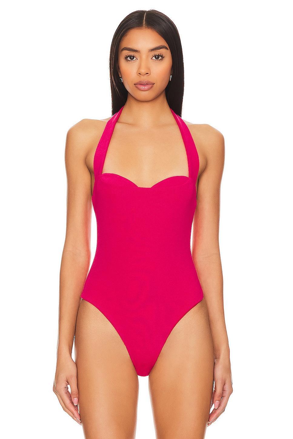 Lovers and Friends Dominique Bodysuit in Dark Pink Product Image