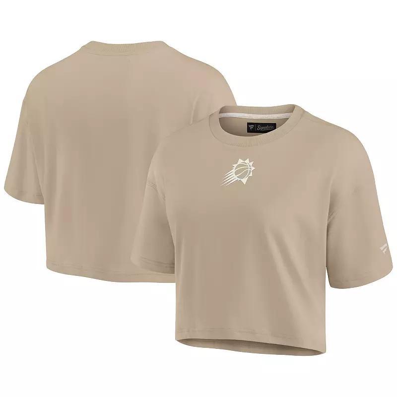 Women's Fanatics Signature Khaki Phoenix Suns Elements Super Soft Boxy Cropped T-Shirt, Size: Large, Phx Beig K Product Image