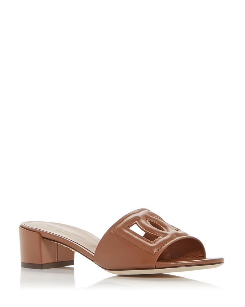 DG Cutout Leather Slide Sandals Product Image