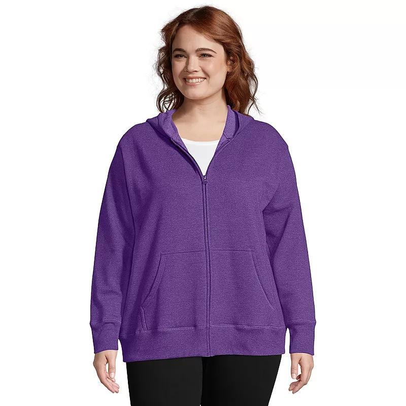 Hanes Just My Size EcoSmart Womens Full-Zip Fleece Hoodie (Plus ) Navy Heather 3X Product Image