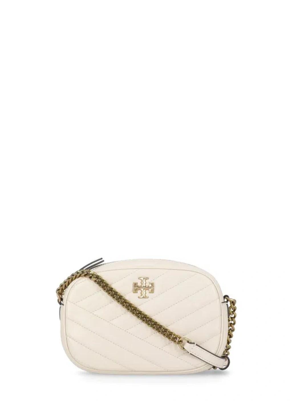 Ivory Smooth Leather Shoulder Bag In Neutrals Product Image