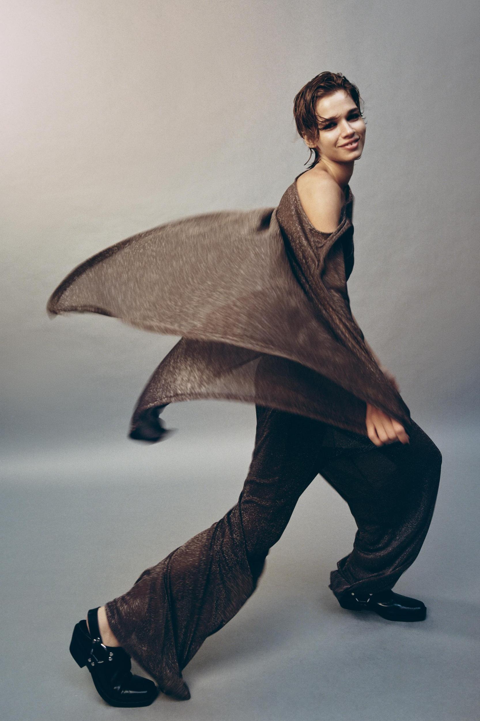 METALLIC THREAD PALAZZO PANTS Product Image