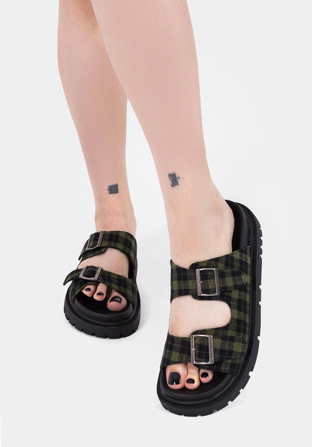 Terra Gingham Buckle Sandals Product Image