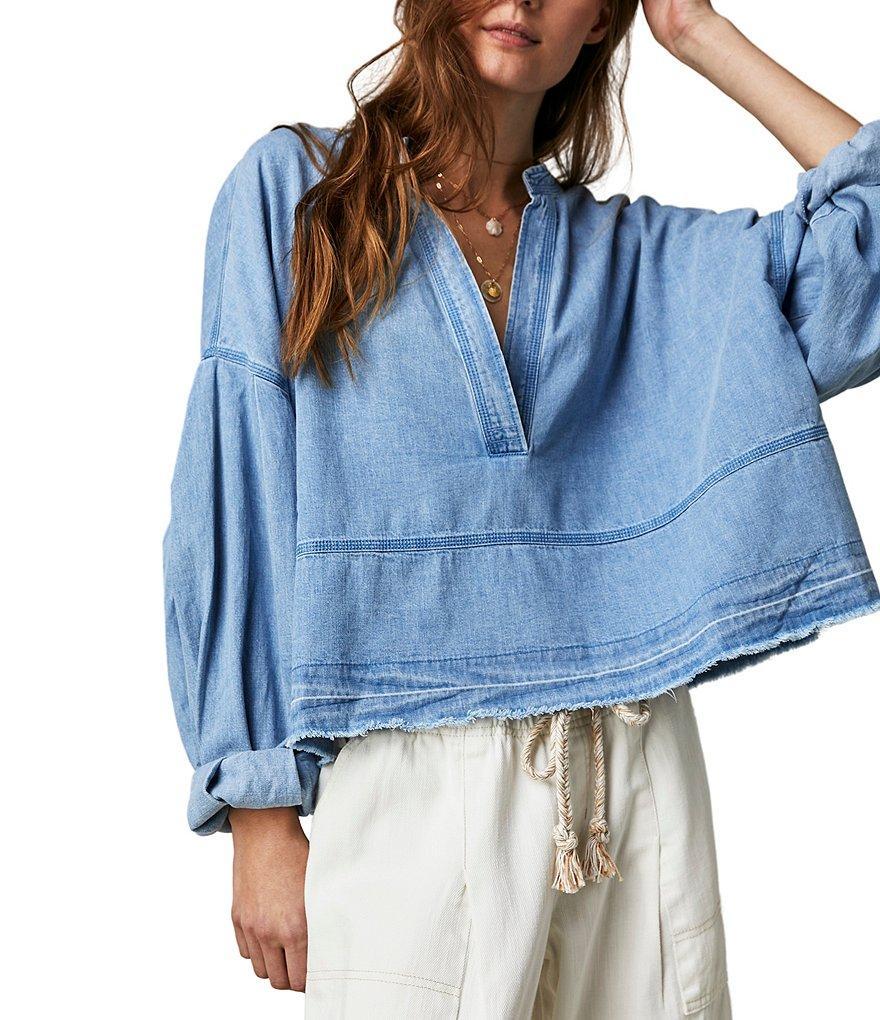 x We The Free Jude Denim Pullover In Vintage Indigo Free People Product Image