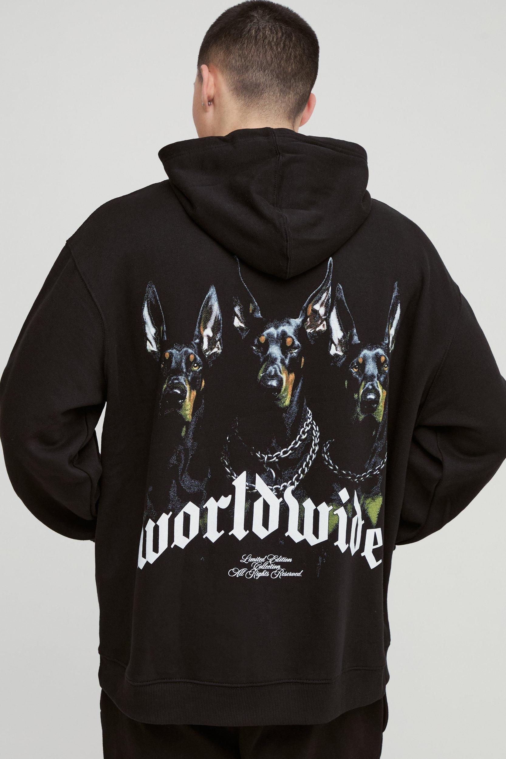 Oversized Worldwide Graphic Hooded Tracksuit | boohooMAN USA Product Image