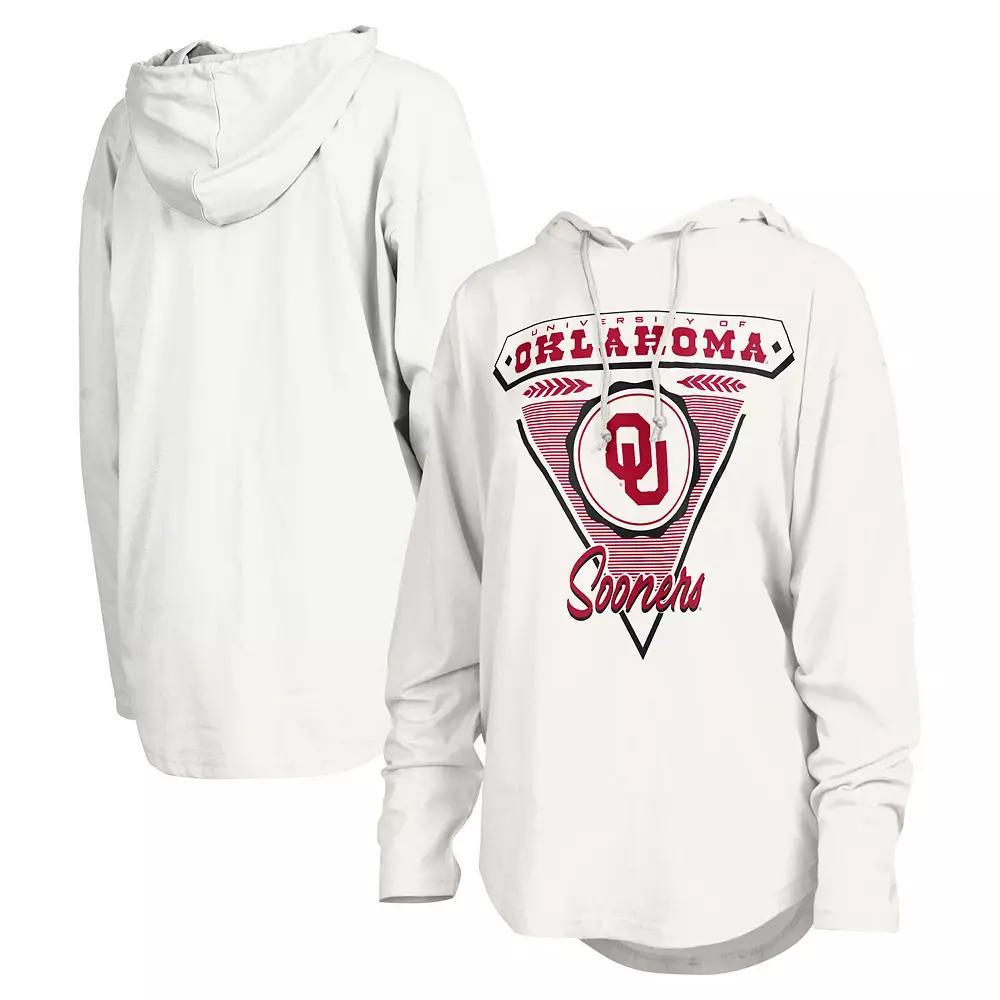 Women's Pressbox White Oklahoma Sooners San Bruno Hoodie Long Sleeve T-Shirt,  Product Image