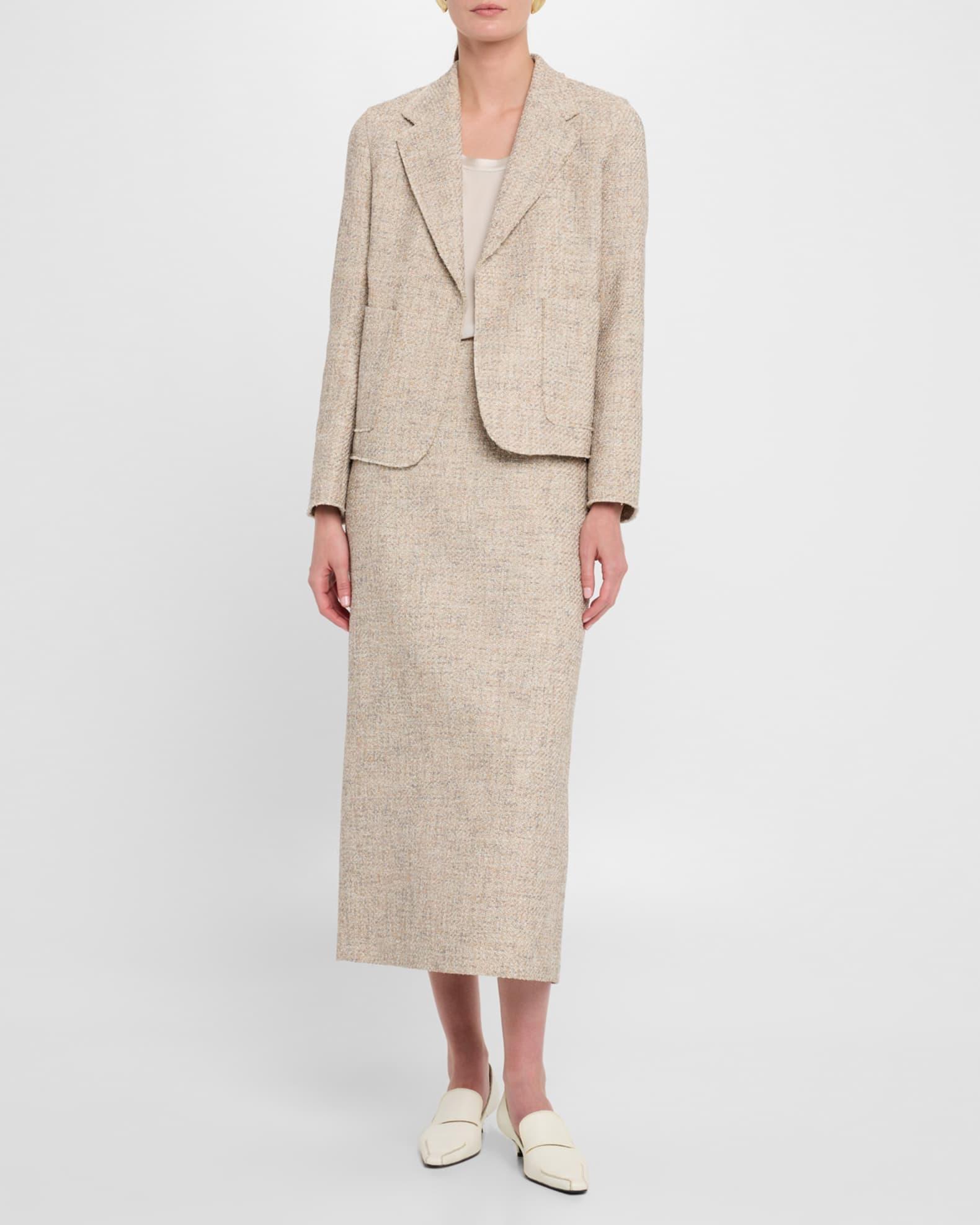 Cropped Woven Boyfriend Blazer Product Image