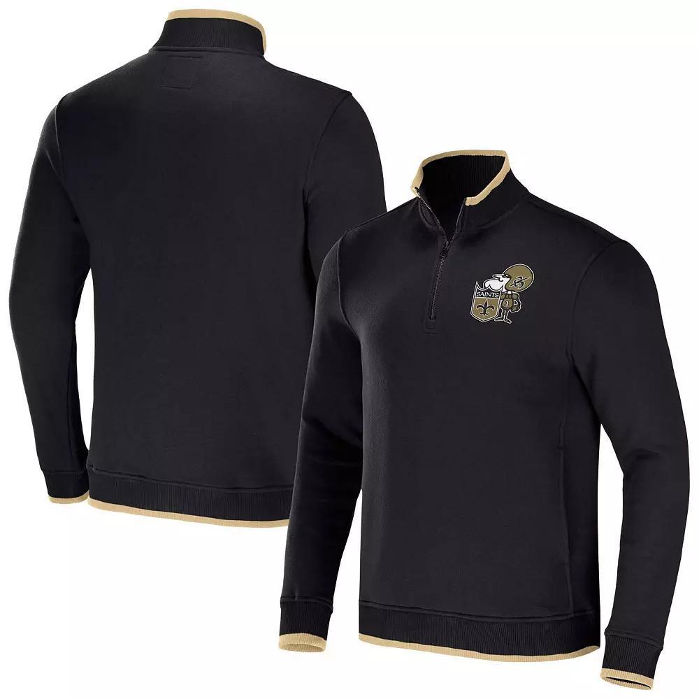 Men's NFL x Darius Rucker Collection by Fanatics Black New Orleans Saints Logo Quarter-Zip Top, Size: 2XL Product Image