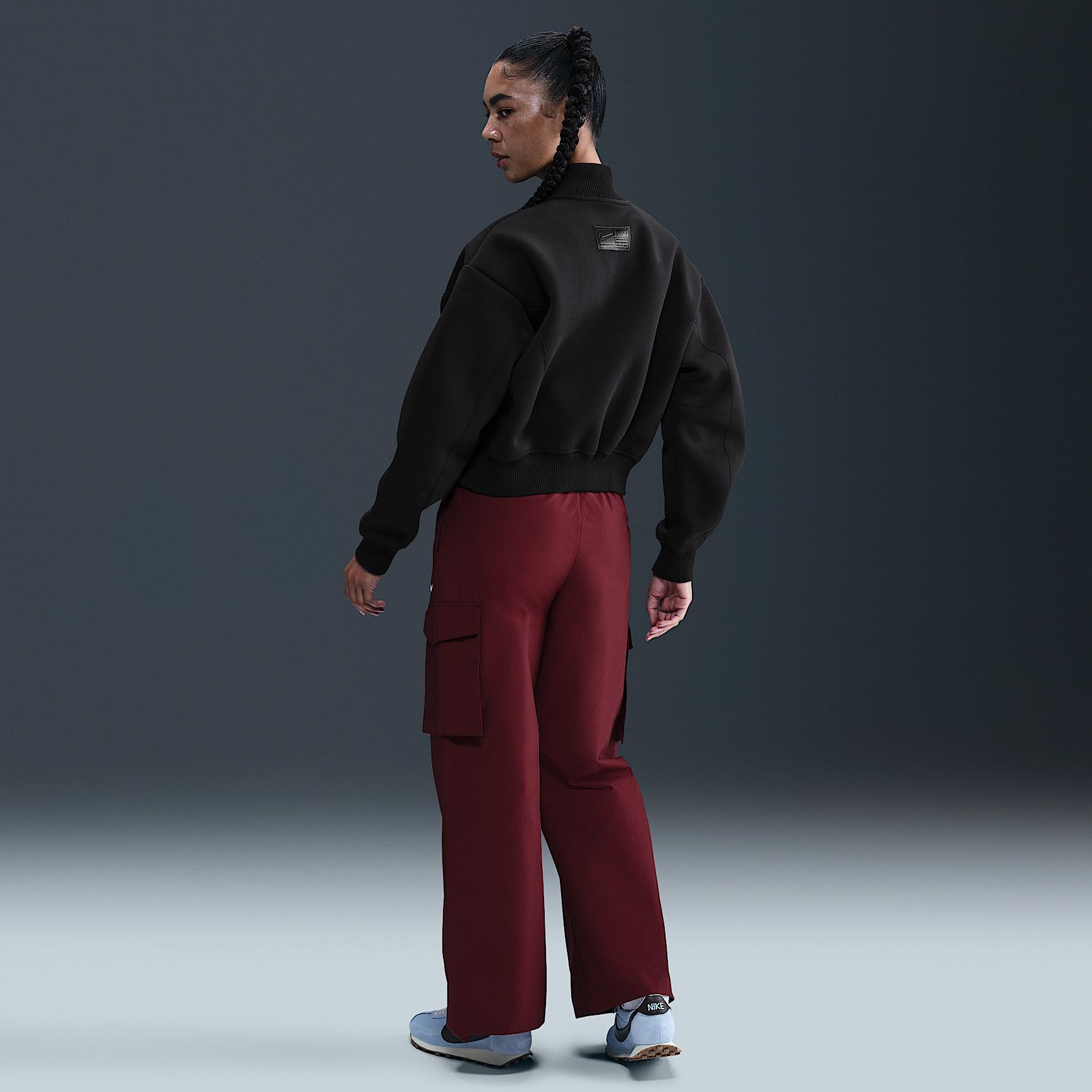 Womens Nike Sportswear Modern Fleece Oversize Destroyer Jacket | IB2679-133 Product Image