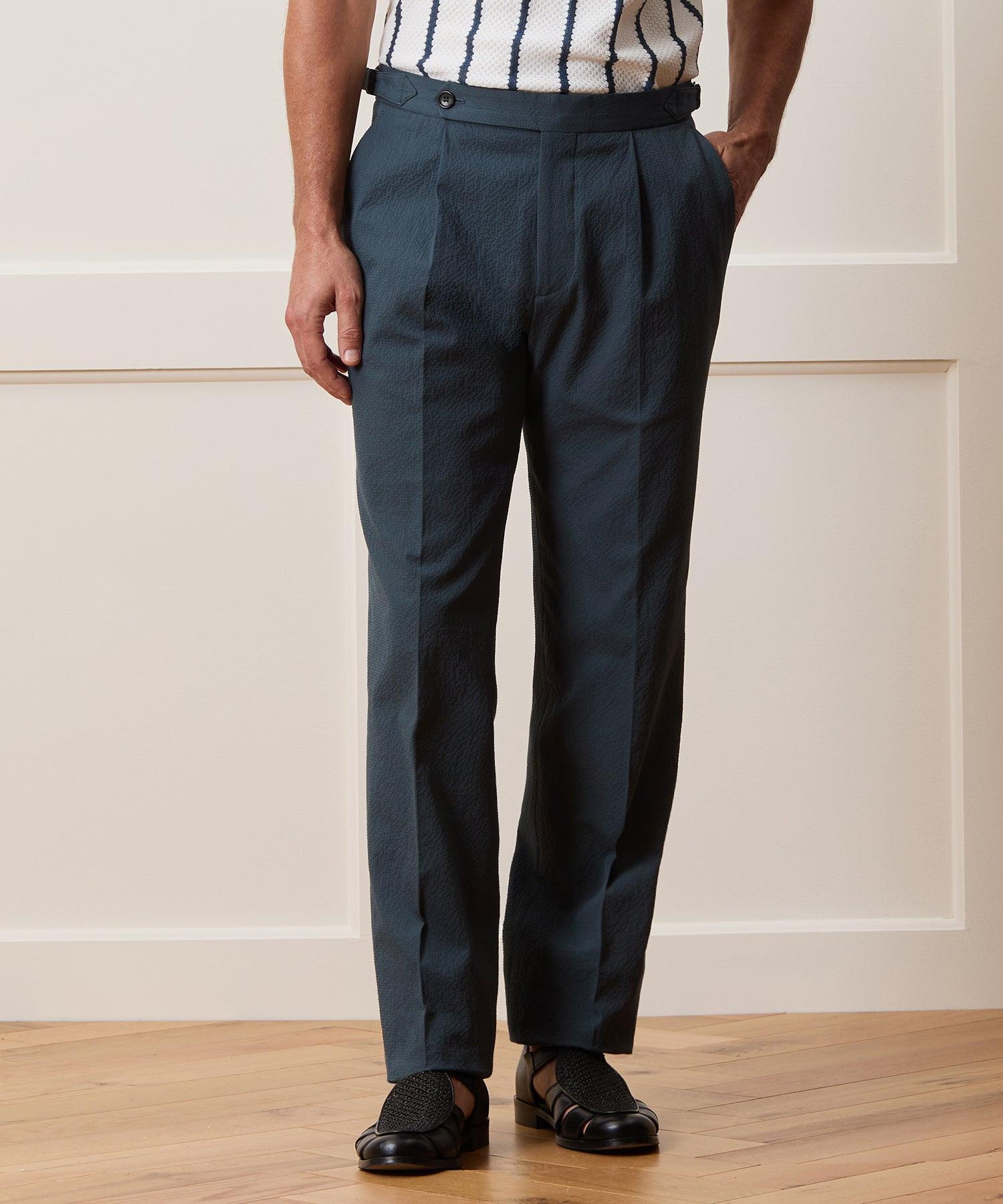 Italian Seersucker Side Tab Trouser Product Image