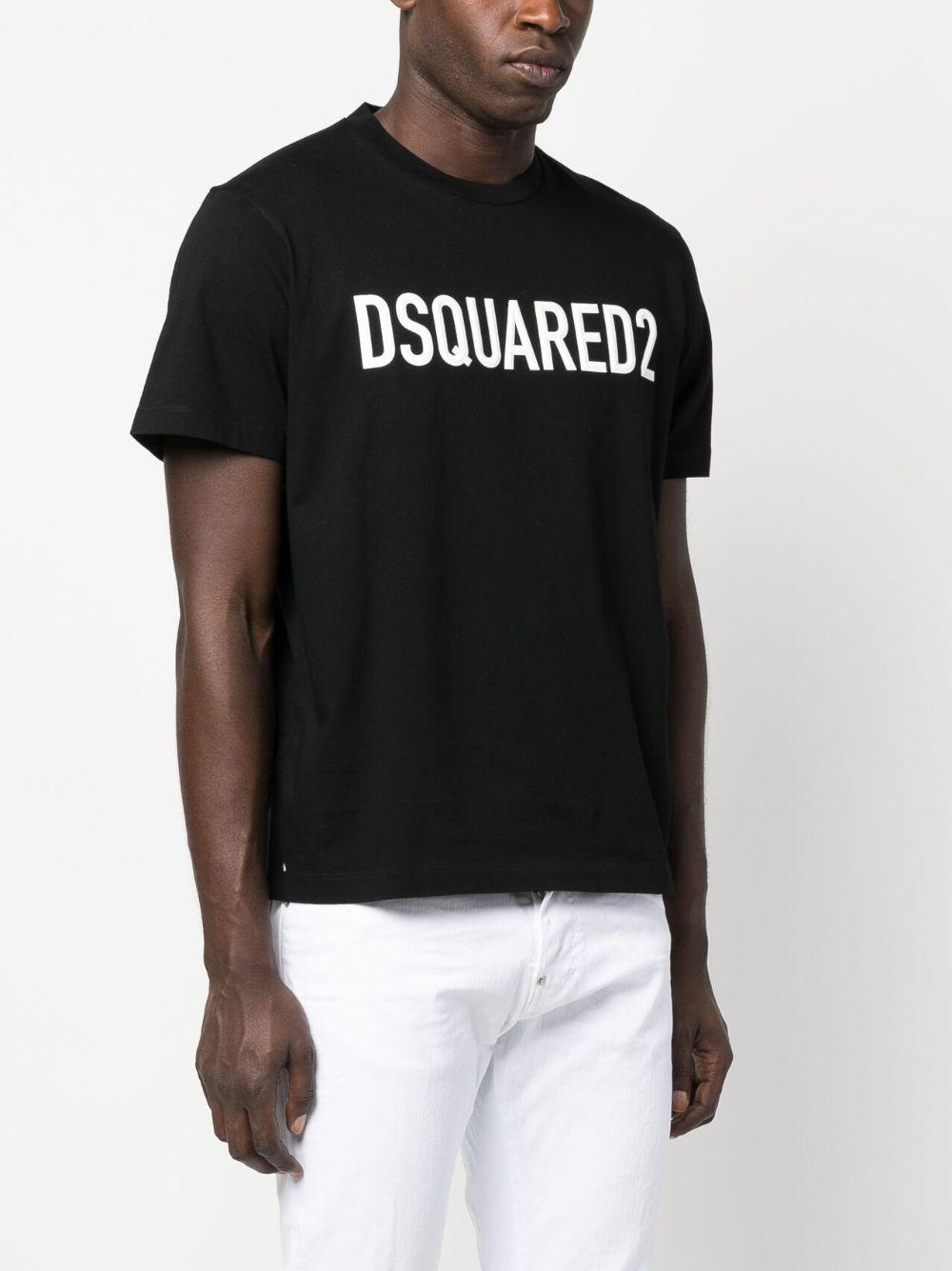 DSQUARED2 Mens Black Brand-print Crewneck Regular-fit Cotton-jersey T-shirt Product Image
