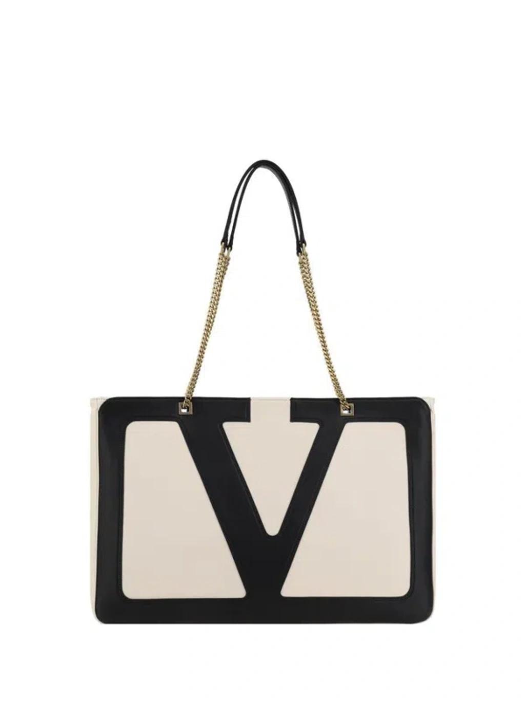 VALENTINO GARAVANI Large White Chain Tote Bag Product Image