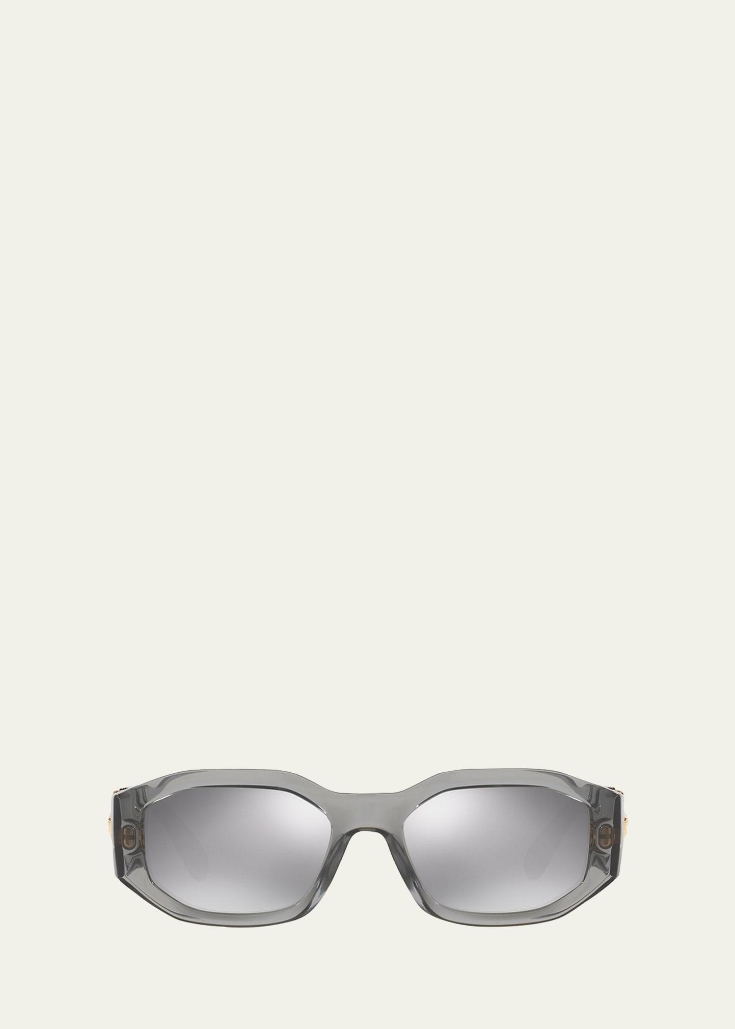 Chunky Rectangle Sunglasses w/ Logo Disc Arms Product Image