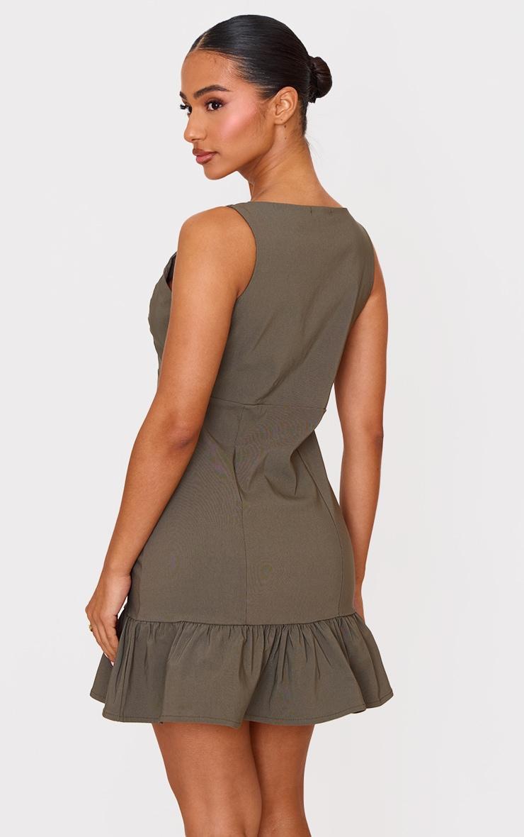 Petite Khaki Woven Mini Dress Product Image