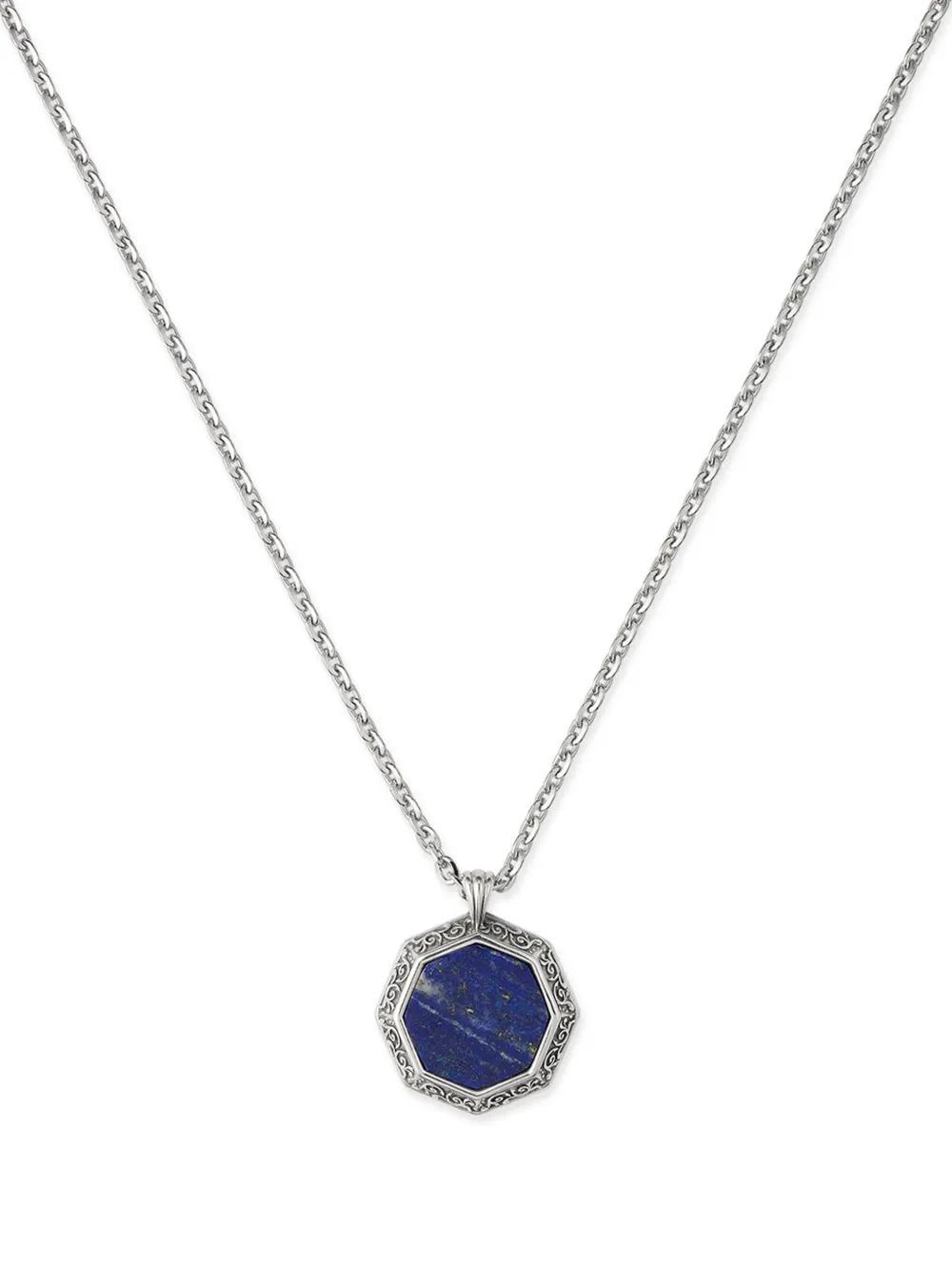 EMANUELE BICOCCHI Octagon Lapis Necklace In Silver Product Image