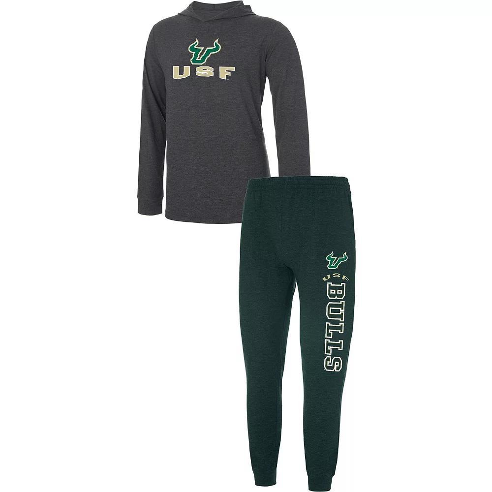 Men's Concepts Sport Green/Charcoal South Florida Bulls Meter Long Sleeve Hoodie T-Shirt & Jogger Pants Set, Size: XL, Usf Green Product Image