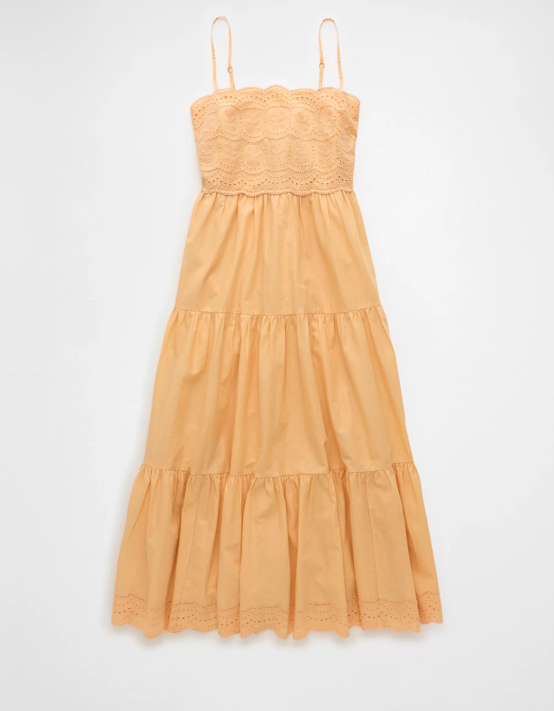 AE Scalloped Tiered Midi Dress Product Image