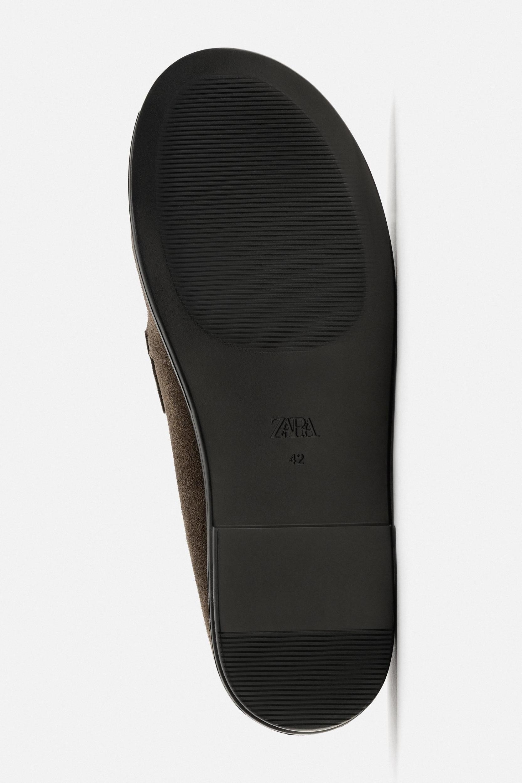 LEATHER OPEN BACK LOAFERS Product Image