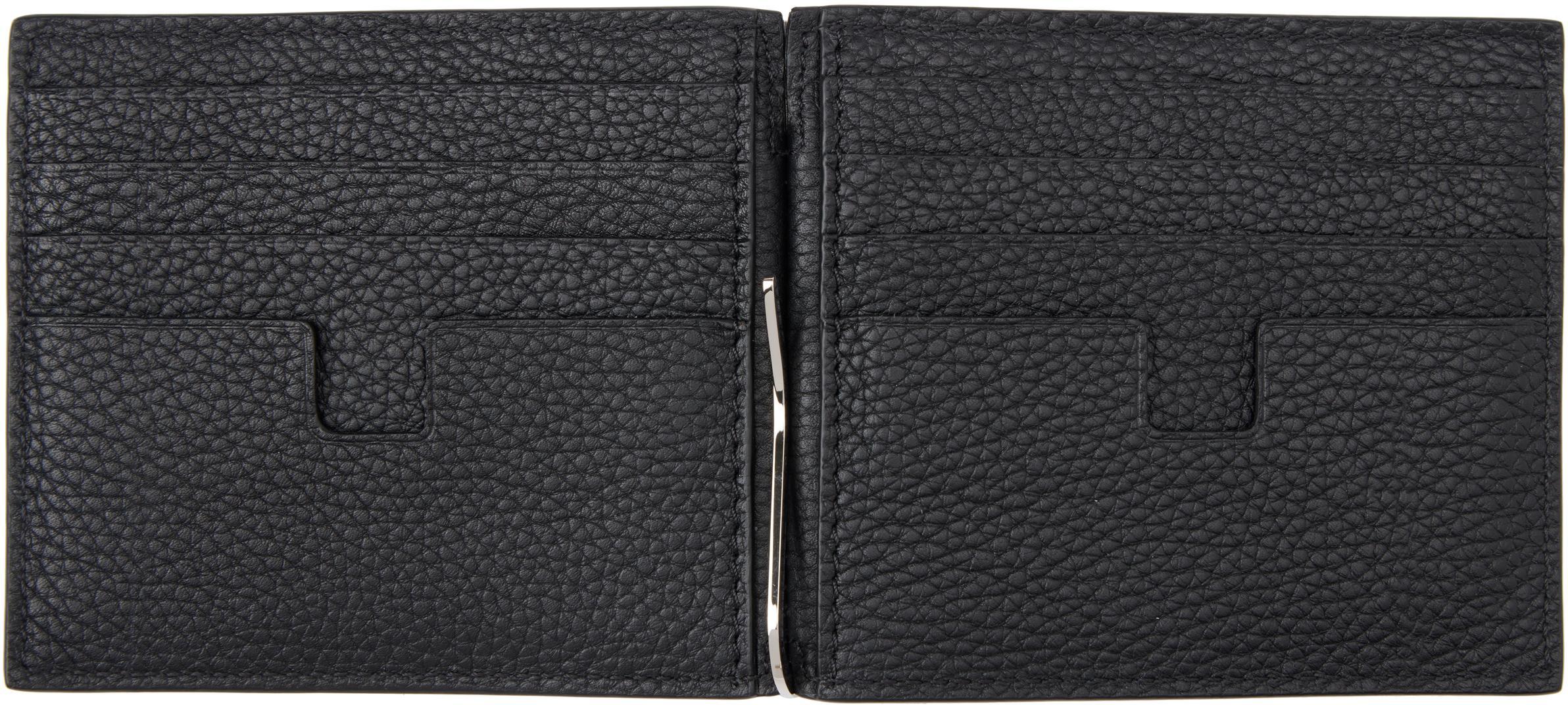 TOM FORD Black Grain Leather Money Clip Wallet Product Image