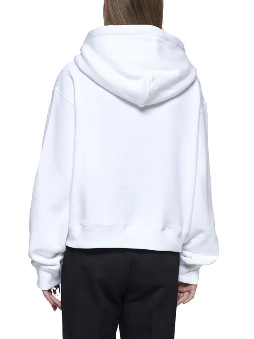 DOLCE & GABBANA Cotton Jersey Hoodie In Optic White Product Image