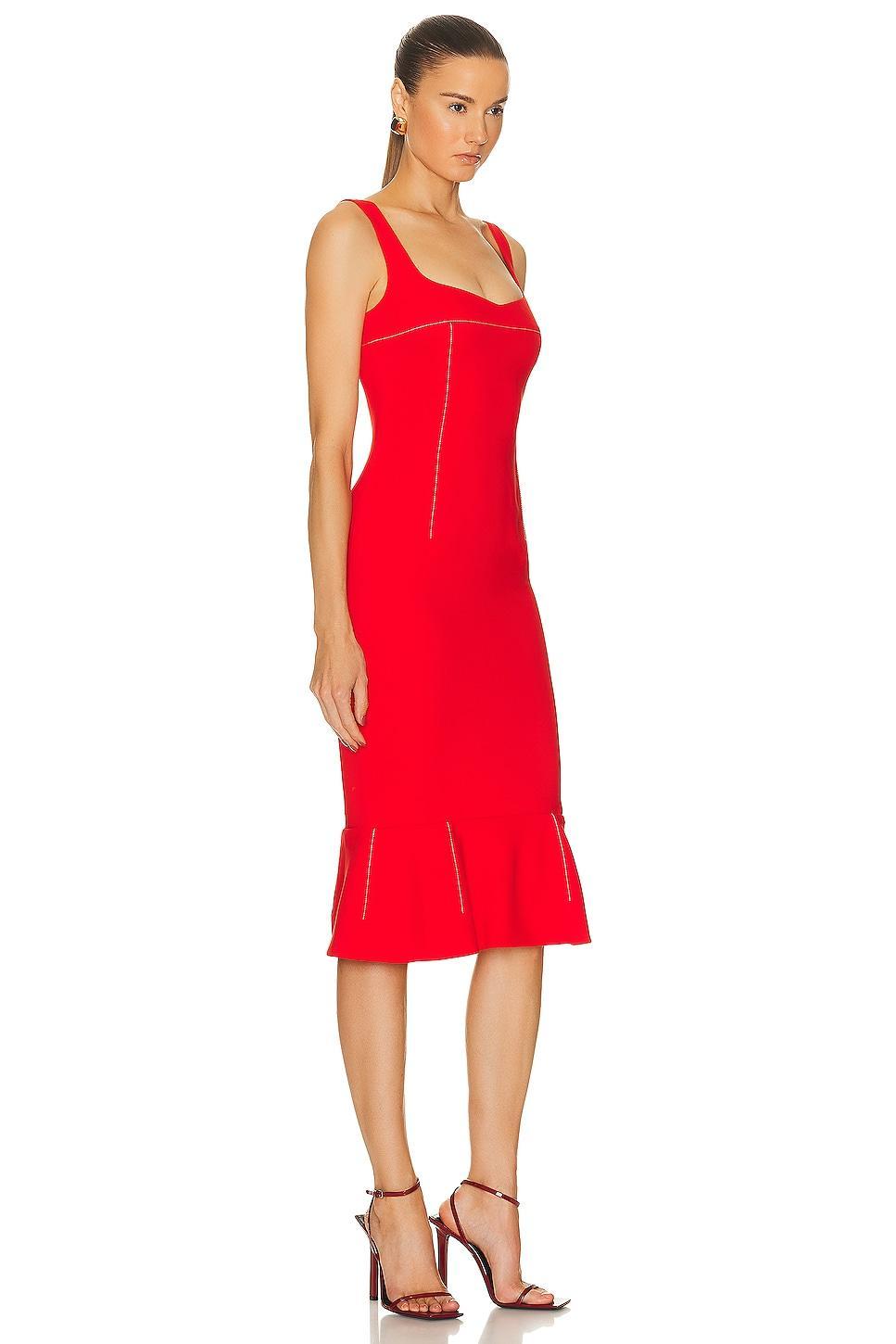 Marni Sleeveless Midi Dress in Red Product Image