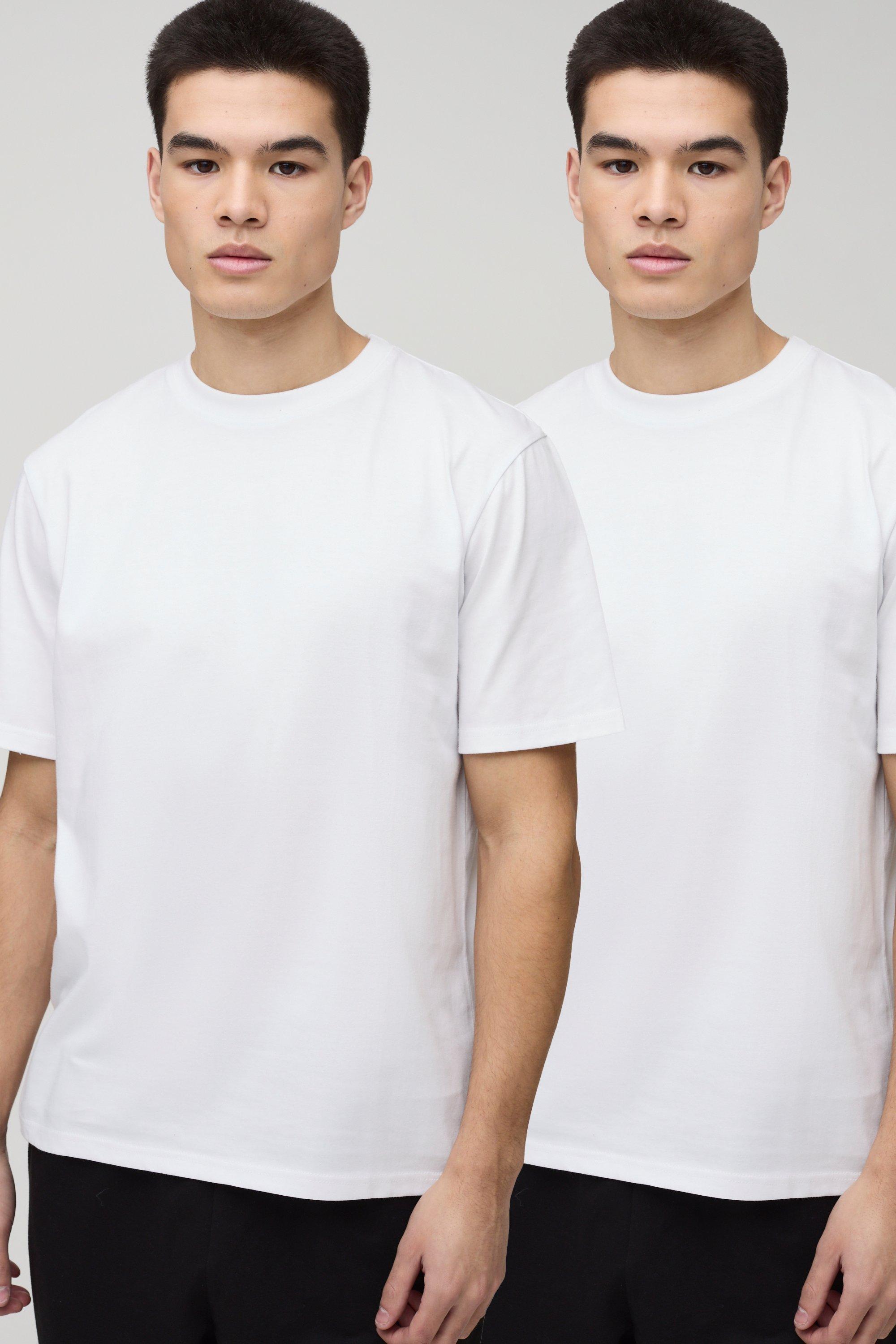 Regular Fit 2 Pack Basic T-Shirt | boohooMAN USA Product Image