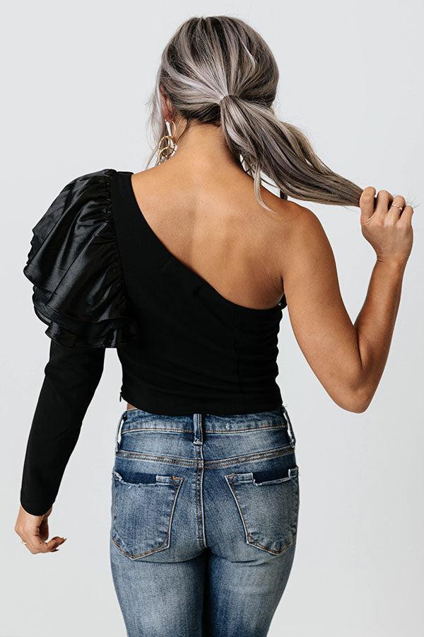 London Proper One Shoulder Top In Black Product Image