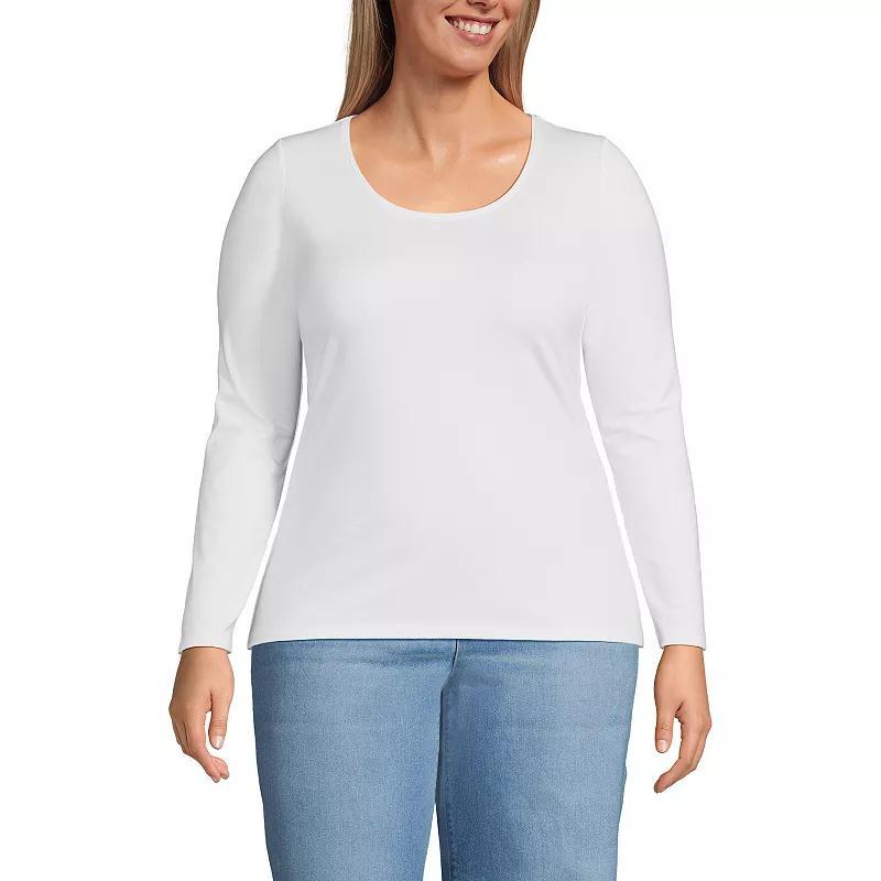 Plus Size Lands' End Lightweight Jersey T-Shirt, Women's, Size: 1XL, Black Product Image